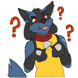 ❓ pregunta, confundido, perro, dibujos animados, pegatina, peludo telegram sticker
