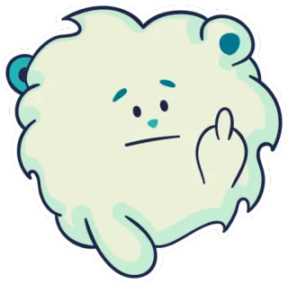 😠 cartoon, middle finger, offensive, cloud, rude, gesture telegram sticker