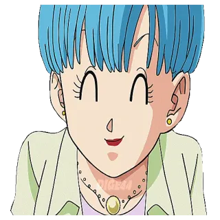 🙃 Bulma Dragon Ball Anime, Dessin animé, Femme, Bulma, Dragon Ball, Personnage, Sourire whatsapp sticker