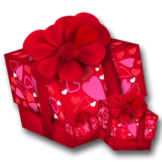 😮 cadeau, présent, rouge, coeur, amour, saint-valentin, fête, romantique telegram sticker