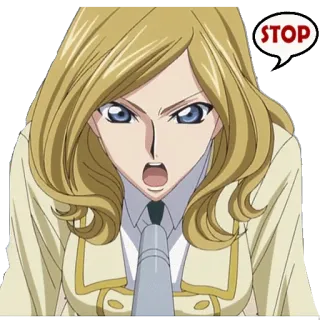 ⛔️ STOP anime, blonde, woman, shouting, stop telegram sticker