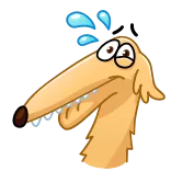 😓 cachorro, nervoso, suando, preocupado, envergonhado telegram sticker
