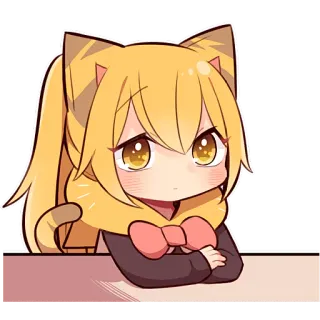 ☹️ anime, cat girl, cute, manga, kawaii telegram sticker