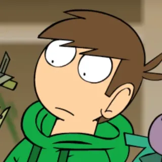 👀 Edd Eddsworld การ์ตูน, แอนิเมชั่น, เพื่อน, สีเขียว, ตัวละคร whatsapp sticker