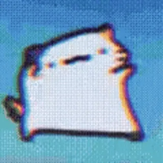 😂 tier, quadratisch, weiß, blau, niedlich, cartoon telegram sticker
