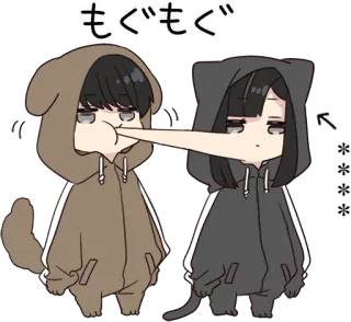 Yurudara-chan. & Yurudara-kun. 2 :: @line_stickers telegram stickers