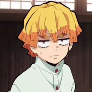 💛 Zenitsu Agatsuma Demon Slayer Zenitsu, Demon Slayer, anime, character, manga, boy whatsapp sticker