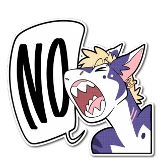 😋 NO Furry, Anthro, Hai, Cartoon, Nein, Wütend whatsapp sticker