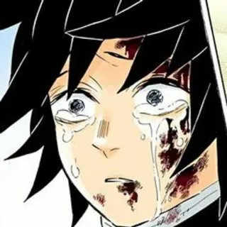 🎎 Giyu Tomioka Demon Slayer Anime, Manga, Demon Slayer, Giyu Tomioka, Triste, Pianto, Sangue, Personaggio anime telegram sticker