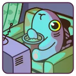 🍿 ikan, sofa, tv, kartun telegram sticker
