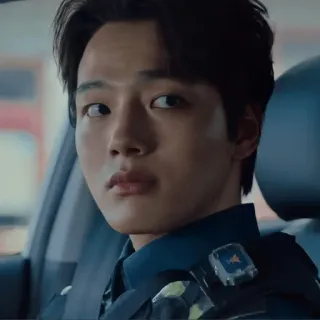 ✨️ police officer, police, uniform, Korean, man, officer, car telegram sticker