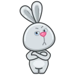 😒 卡通, 兔子, 兔子, 可爱, 动物, 贴纸 telegram sticker