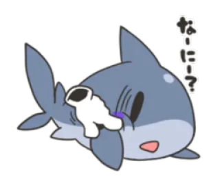 👆 なーにー? Tubarão, Desenho animado, Kawaii, Fofo, Anime telegram sticker