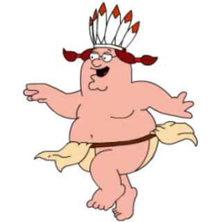 😝 Peter Griffin Family Guy cartoon, offensive, native american, peter griffin, family guy telegram sticker
