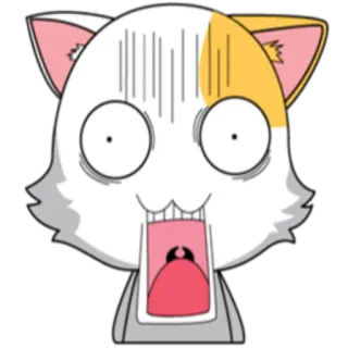😪 猫, 震惊, 惊讶, 卡通, 动物, 可爱 whatsapp sticker