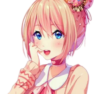 😄 anime, kawaii, cute, girl, chibi, pink, character, manga whatsapp sticker