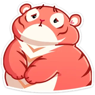 🥺 สัตว์, เสือ, การ์ตูน, น่ารัก, สีชมพู telegram sticker