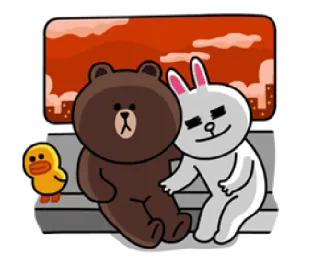 👫 bear, rabbit, duck, friends, cartoon, cute telegram sticker