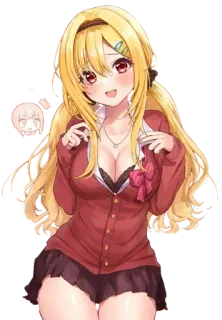 💞 Anime, Mädchen, Charakter, Süß, Blond, Illustration telegram sticker