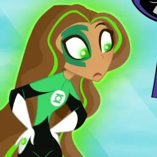 ✨ Green Lantern DC Super Hero Girls Lanterna Verde, DC Super Hero Girls, supereroe, personaggio dei fumetti, cartone animato, serie animata, eroe telegram sticker
