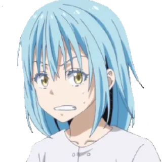 😖 Rimuru Tempest That Time I Got Reincarnated as a Slime Anime, Isekai, Slime, Rimuru, Tempest, Tensei Shitara Slime Datta Ken whatsapp sticker