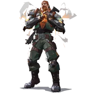 🔥 Breach Valorant видеоигра, агент, киборг, шок, оружие telegram sticker