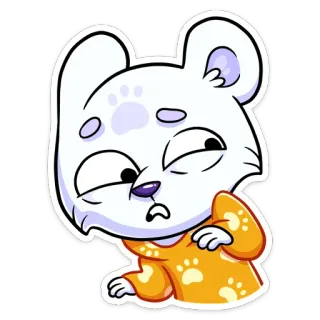 🥴 niedźwiedź, kreskówka, naklejka, zwierzę, biały niedźwiedź telegram sticker