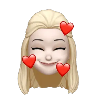 🚹 絵文字, ハート, 愛, ブロンド, アバター whatsapp sticker