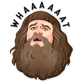 🤨 WHAAAAAAT shocked, surprised, beard, cartoon, exclamation, expression, emotional telegram sticker