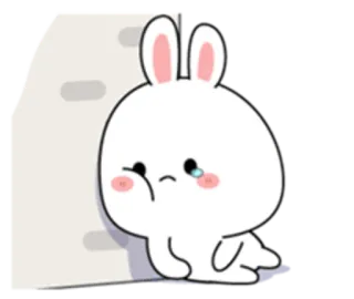😱 sad, bunny, crying, cute, rabbit, cartoon telegram sticker