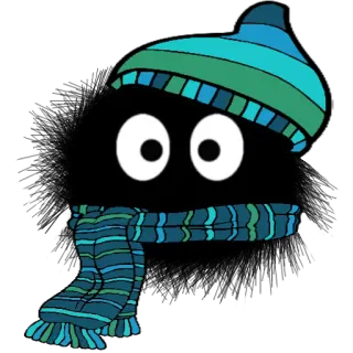 ☁ cartoon, winter, hat, scarf, eyes, blob whatsapp sticker