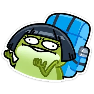 🙄 frog, cartoon, anime, funny, sarcastic, meme, green, cute telegram sticker