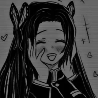🥰 Shinobu Kocho Demon Slayer Anime, lächelnd, süß, Schmetterling, Demon Slayer telegram sticker