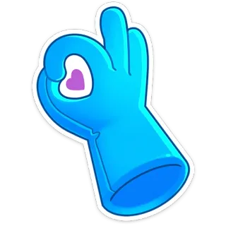 👌 middle finger, offensive gesture, insult, hand gesture, blue hand, heart, sticker whatsapp sticker