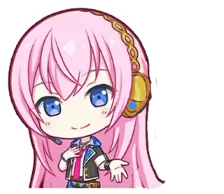 🌟 Megurine Luka Vocaloid Anime, Personagem, Chibi, Vocaloid, Megurine Luka, Bonito whatsapp sticker