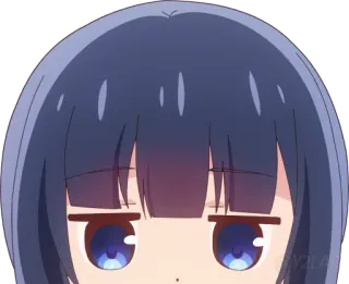 👀 anime, dziewczyna, kreskówka, oczy whatsapp sticker