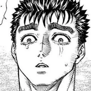 ⚔ Guts Berserk Anime, Manga, Llorando, Triste, Emocional, Valor telegram sticker