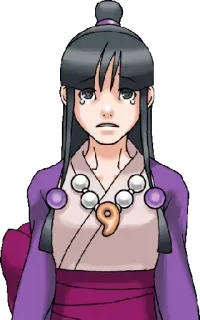 😢 Maya Fey Ace Attorney 泣く, 悲しい, アニメ, 霊媒 telegram sticker