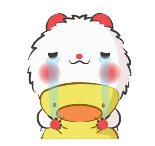 🥲 mignon, pleurs, triste, dessin animé, kawaii, animal whatsapp sticker