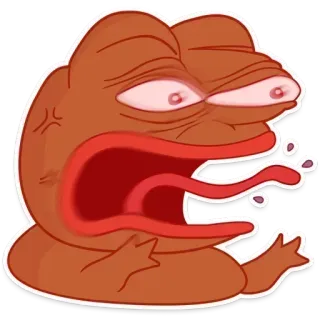 😡 Pepe Пепе, Мем, Лягушка, Злой whatsapp sticker