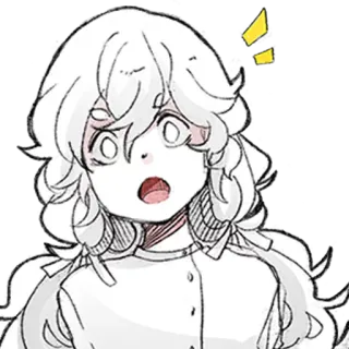 😮 Anime, überrascht, Mädchen, weißes Haar whatsapp sticker