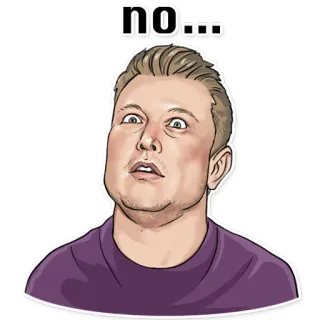 😵 Elon Musk no... elon musk, nie, mem, portret, twarz, reakcja telegram sticker