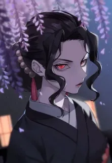 🌟 Muzan Kibutsuji Demon Slayer Muzan Kibutsuji, Demon Slayer, Anime, Demônio, Vilão, Glicínia, Olhos vermelhos telegram sticker