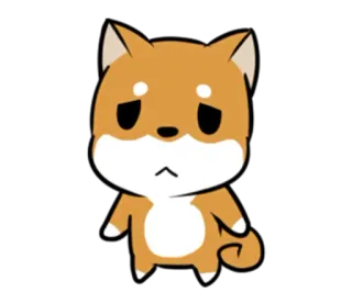 🙁 Hund, Tier, süß, traurig, Shiba Inu, Cartoon whatsapp sticker