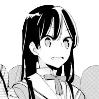 😦 Anime, Manga, Chica, Estudiante, Uniforme escolar, Dibujo animado telegram sticker