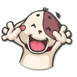 😄 pies, szczeniak, kreskówka, słodki, szczęśliwy, radosny, zwierzę telegram sticker