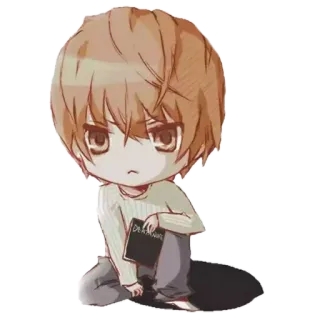 😓 Light Yagami Death Note DEATH NOTE Anime, Manga, Death Note, Light Yagami, Chibi, Charakter, Animiert telegram sticker