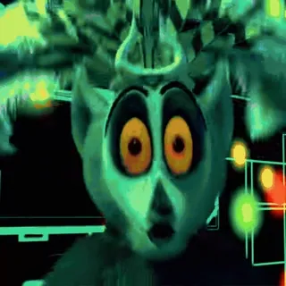 🤩 King Julien Madagascar lemur, shocked, cartoon, animated, animal whatsapp sticker