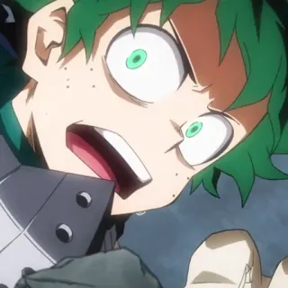 🥦 Izuku Midoriya My Hero Academia Izuku Midoriya, My Hero Academia, anime, manga, character, expression, shocked, surprised telegram sticker