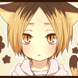 🐱 Kenma Kozume Haikyuu!! Anime, Haikyuu, Kenma, Kenma Kozume, Oreilles de chat, Neko, Kawaii, Mignon telegram sticker